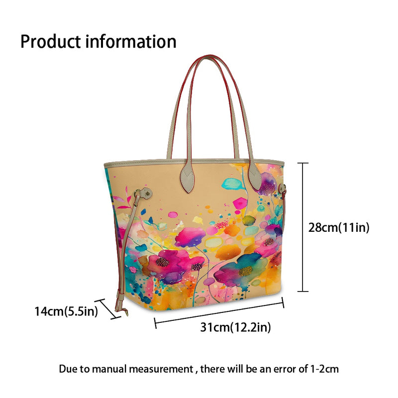 Women PU Leather Handbags, Floral Purse