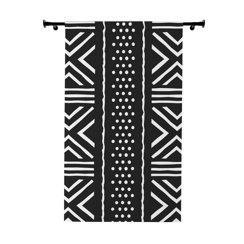 Window Curtains (1 Piece), African Print Curtains, Black and White Curtains
