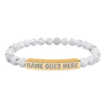 Engraved Natural Stone Stretch Bracelet