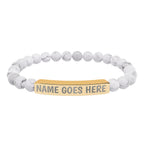 Engraved Natural Stone Stretch Bracelet