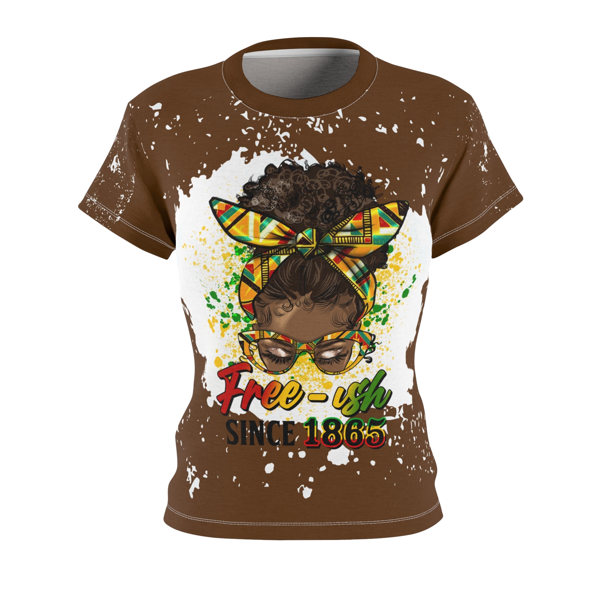 Women's Cut & Sew Tee - Free-ish Since 1865 - Vibrant Afrocentric Design