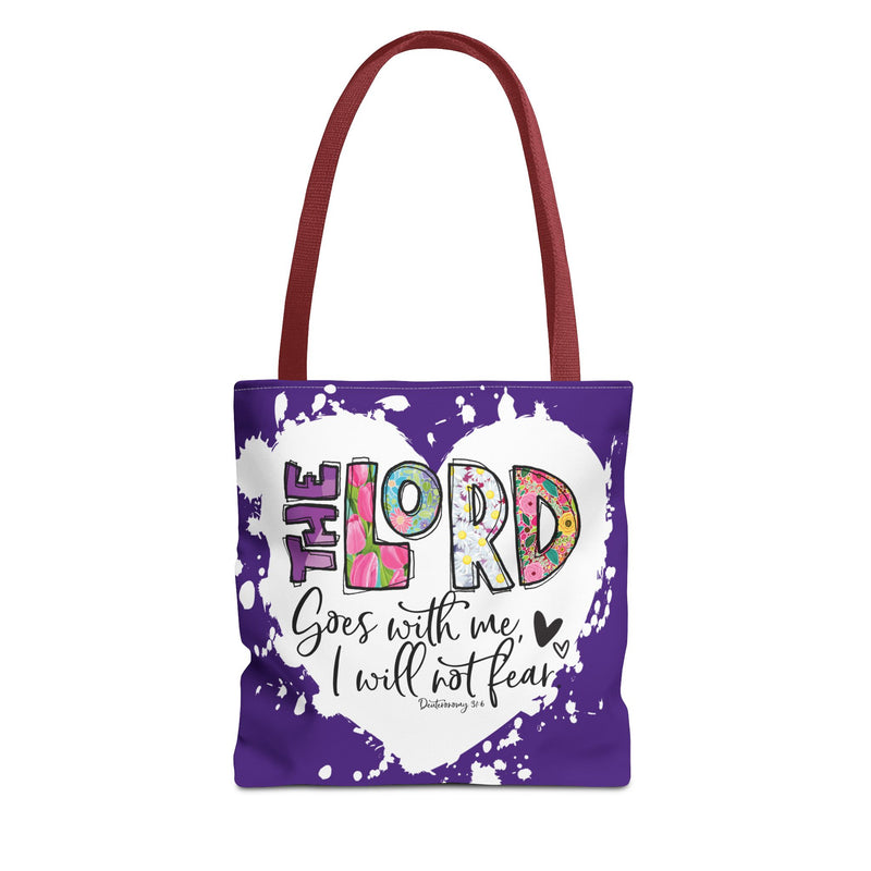 Faith-Inspired Tote Bag | The Lord Goes With Me | Religious Gift, Christian Accessory, Inspirational Bag, Church Tote, Spiritual Shopper