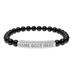 Engraved Natural Stone Stretch Bracelet