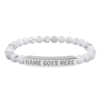 Engraved Natural Stone Stretch Bracelet