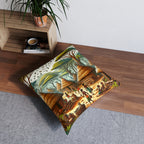 Tufted Floor Pillow, Square, African Print Pillow, African Pillow