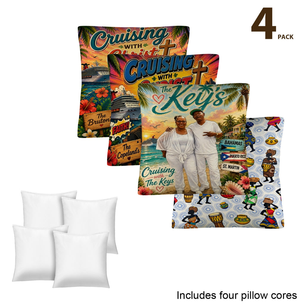 Custom Linen Pillow 18x18inch (with Pillow Core)(Set of 4)