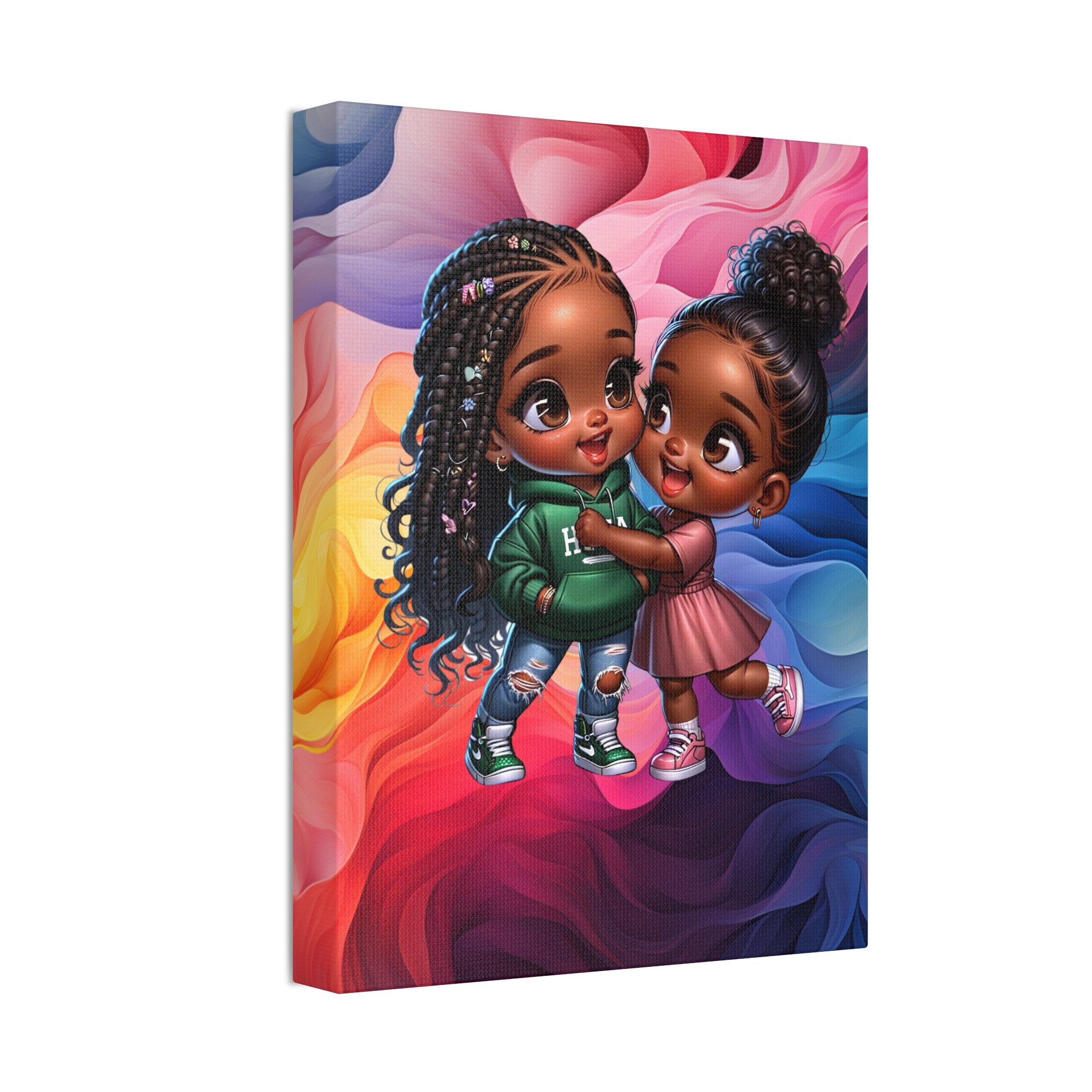 Kids' Canvas Wall Art - Vibrant Friendship Illustration