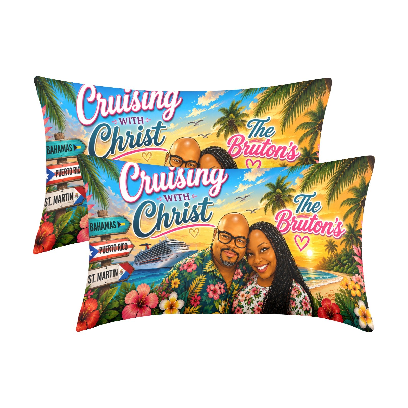 Cruise, Custom Peach Skin Pillowcase 20"x12" (One Side&Pack of 2)