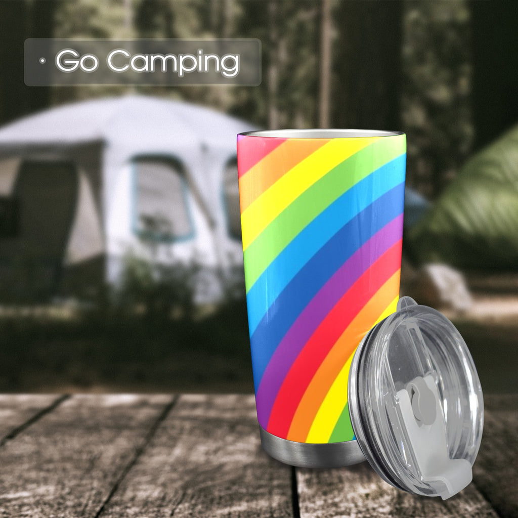 Rainbow 20oz Mobile Tumbler with Clear Slide Lid