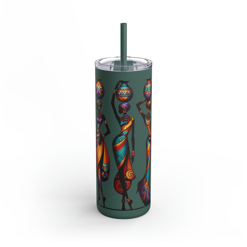 Maars Maker Skinny Matte Tumbler, 20oz, African Women Print