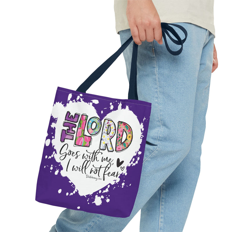 Faith-Inspired Tote Bag | The Lord Goes With Me | Religious Gift, Christian Accessory, Inspirational Bag, Church Tote, Spiritual Shopper