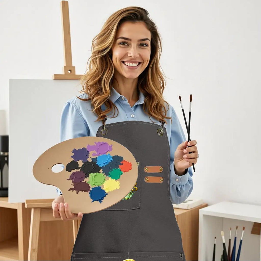 Unisex Canvas Cross Back Apron with Pockets