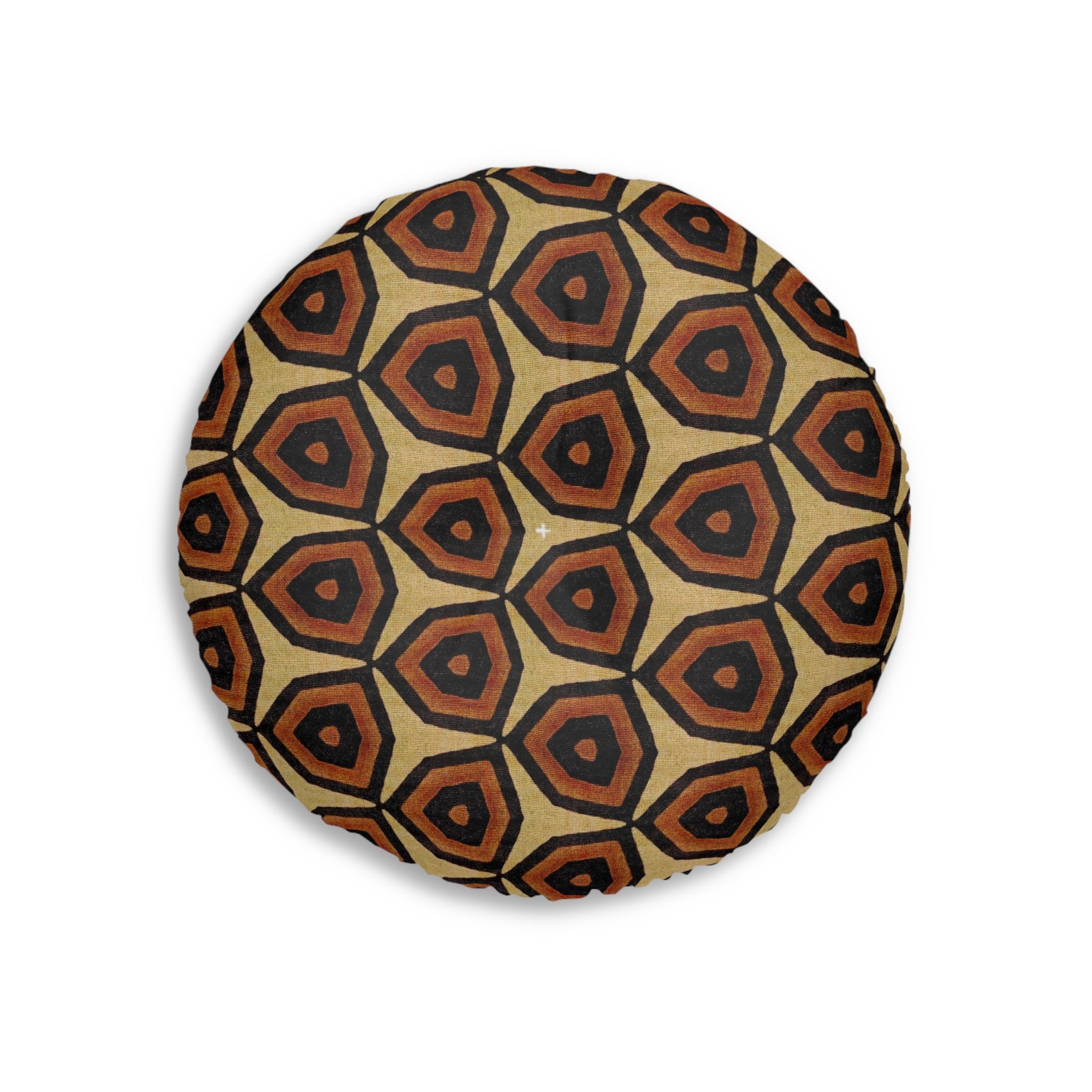 Tufted Floor Pillow, Round Floor Pillow, Reading Pillow, Bogolan African Print Pillow