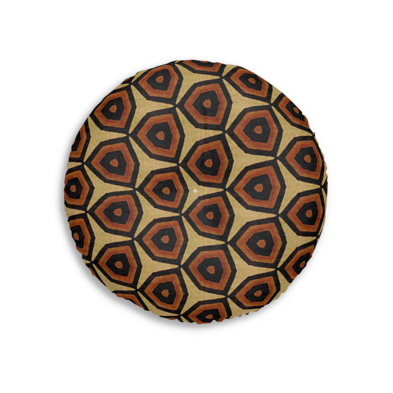 Tufted Floor Pillow, Round Floor Pillow, Reading Pillow, Bogolan African Print Pillow