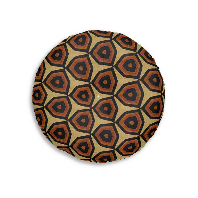 Tufted Floor Pillow, Round Floor Pillow, Reading Pillow, Bogolan African Print Pillow