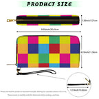 Twill Faux PU Leather clutch bag, Blocks of Color