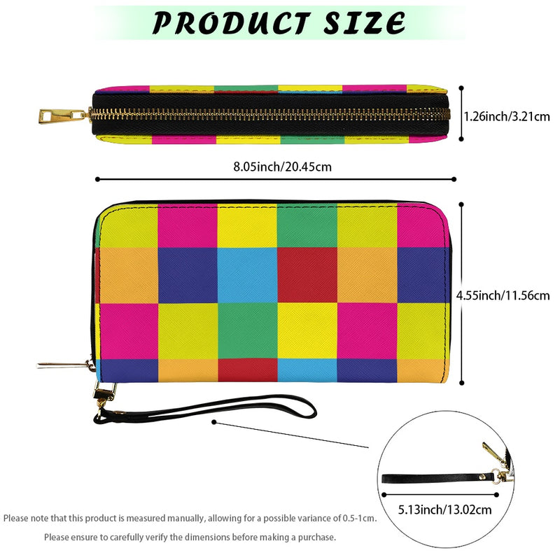 Twill Faux PU Leather clutch bag, Blocks of Color