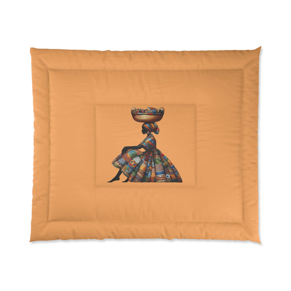 Artistic African Woman Comforter - Vibrant Bohemian Bedding