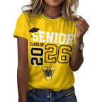 Cotton T-shirt All-Over Print Women's Cotton T-Shirt, Wildcat, Lowndes