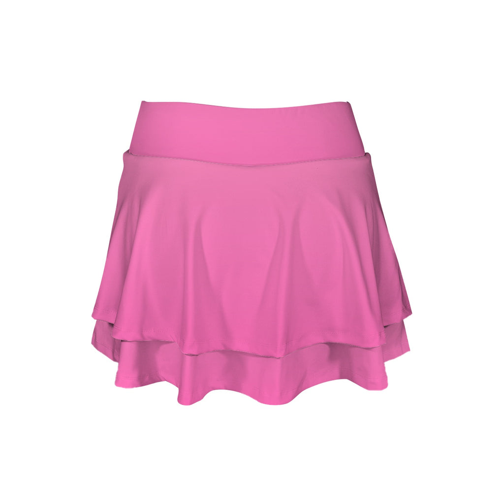 High Waist Layered Ruffle Pockets Sports Skirt