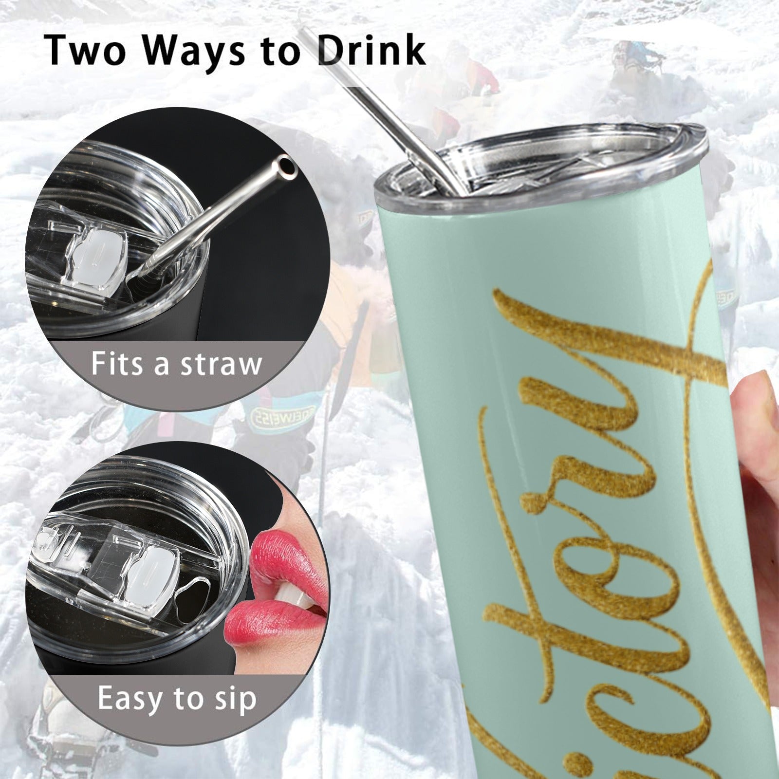 Mint 20oz Tall Skinny Tumbler with Lid and Straw