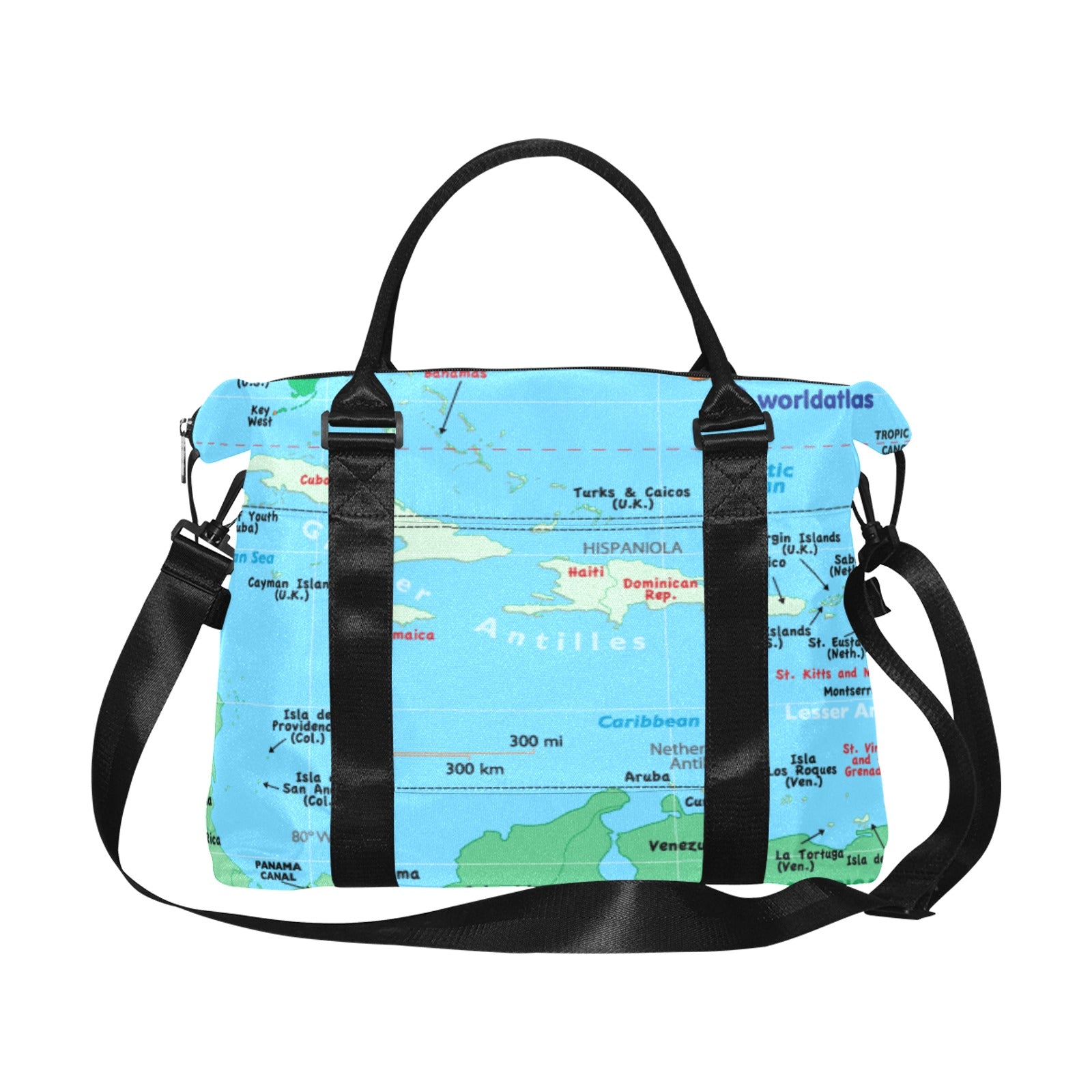 Caribbean Map Large Capacity Duffle Bag