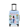 Travel Luggage Cover — "Let's Travel the World" Inspirational Passport Stamp Design