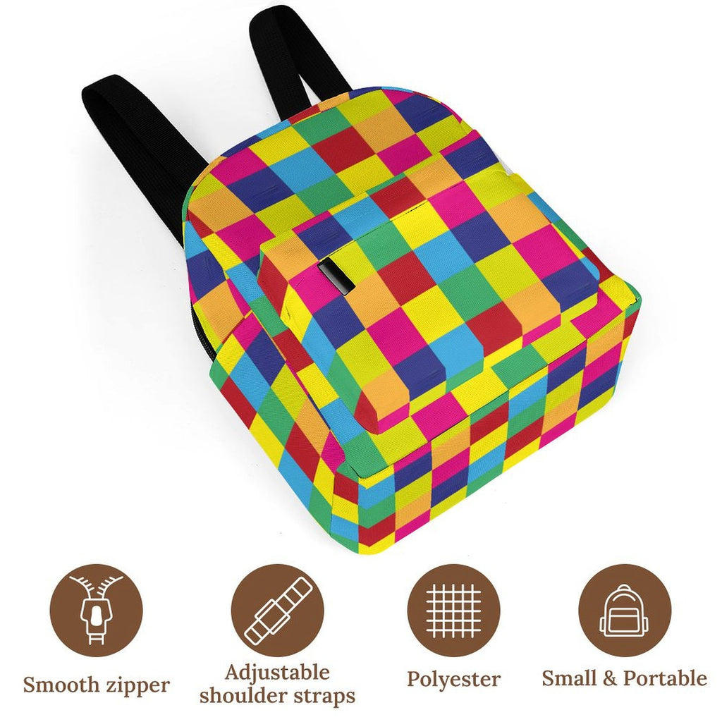 Casual women's backpack Mini Backpack, Color Block