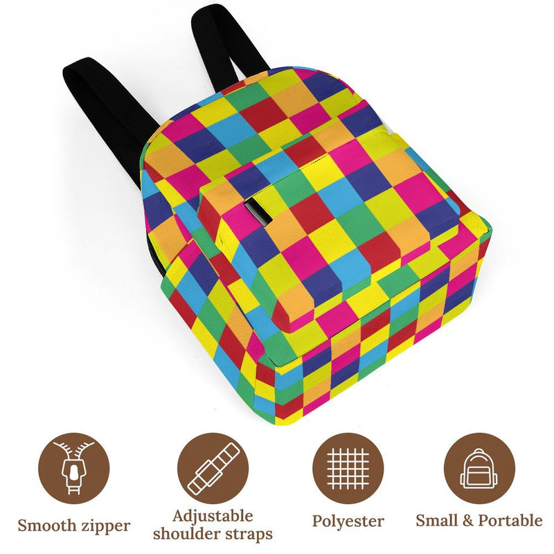 Casual women's backpack Mini Backpack, Color Block