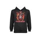 red and black Men's Fleece Hoodie w/ White Lining Hood (Model H55)