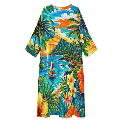 Design Women's Loose Single Breasted Dress, Cruise Attire