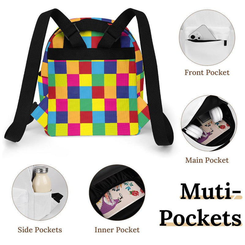 Casual women's backpack Mini Backpack, Color Block