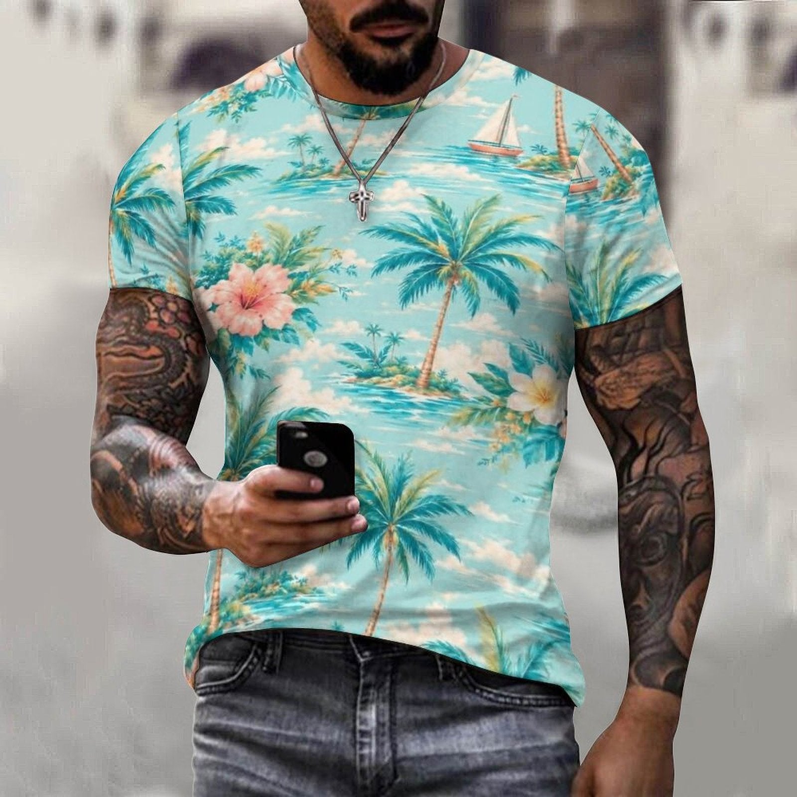 Men's All-Over Print Cotton T-Shirt, Cruise