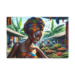 African Marketplace, African Inspired Canvas, Home Decor, Wall Decoration