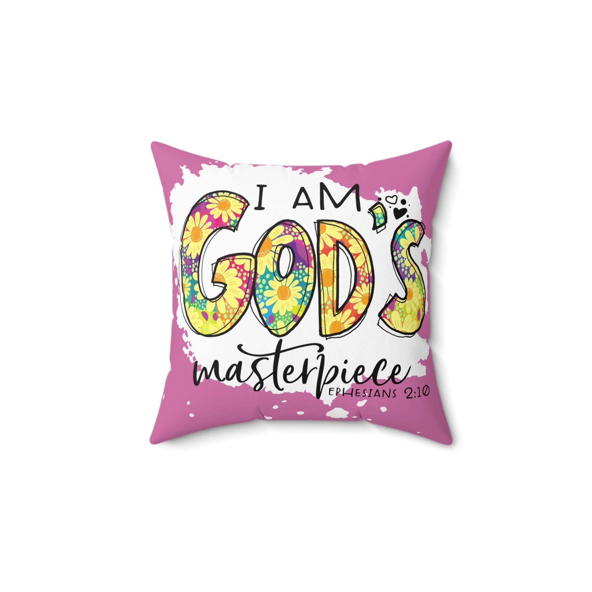 Square Pillow Cover - Pink Inspirational Pillowcover