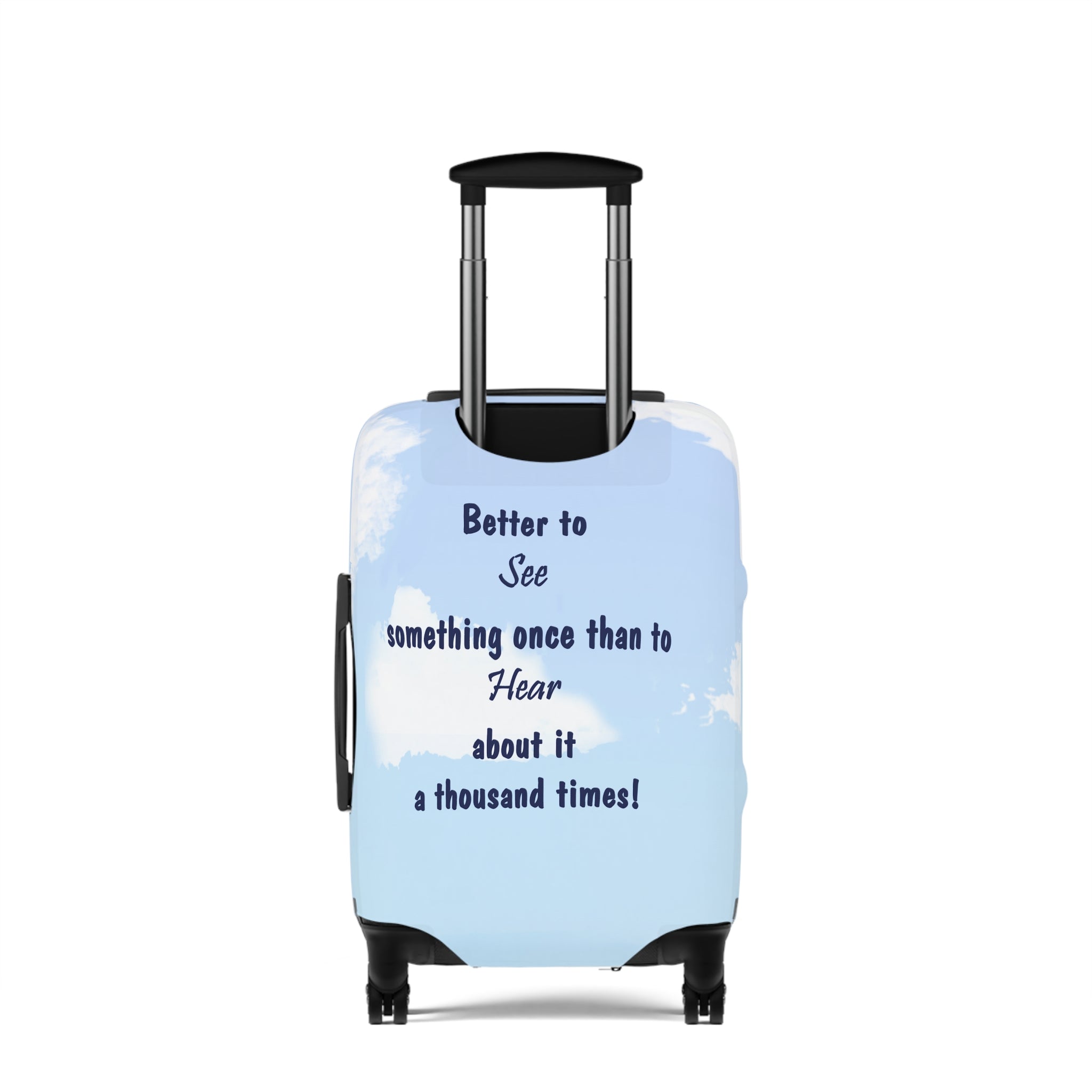 Travel Luggage Cover — "Let's Travel the World" Inspirational Passport Stamp Design