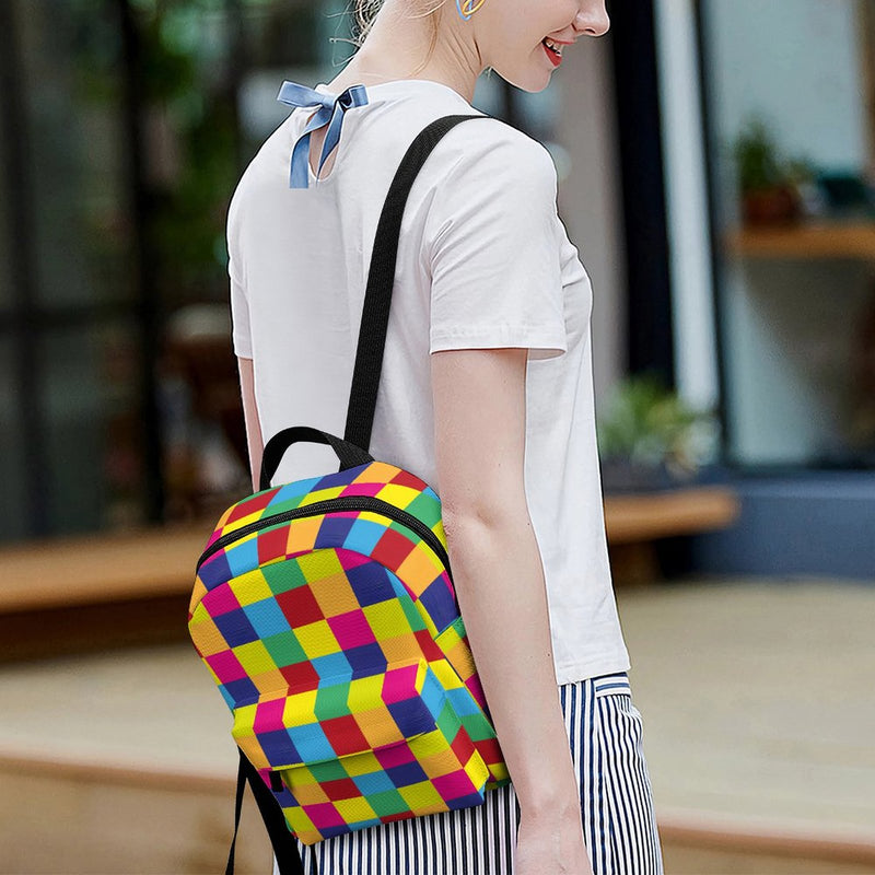 Casual women's backpack Mini Backpack, Color Block