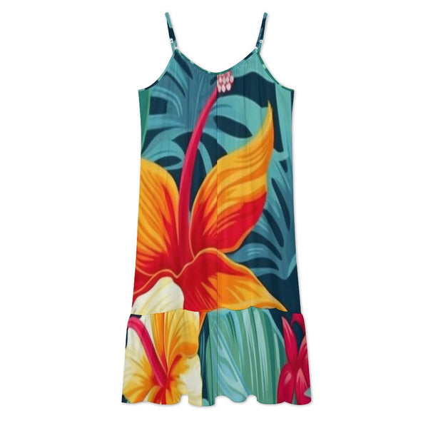 Suspender Sleeveless Dress, Floral Print Dress