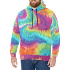 Colorful Unisex Fleece Hoodie w/ White Lining Hood (Model H55)