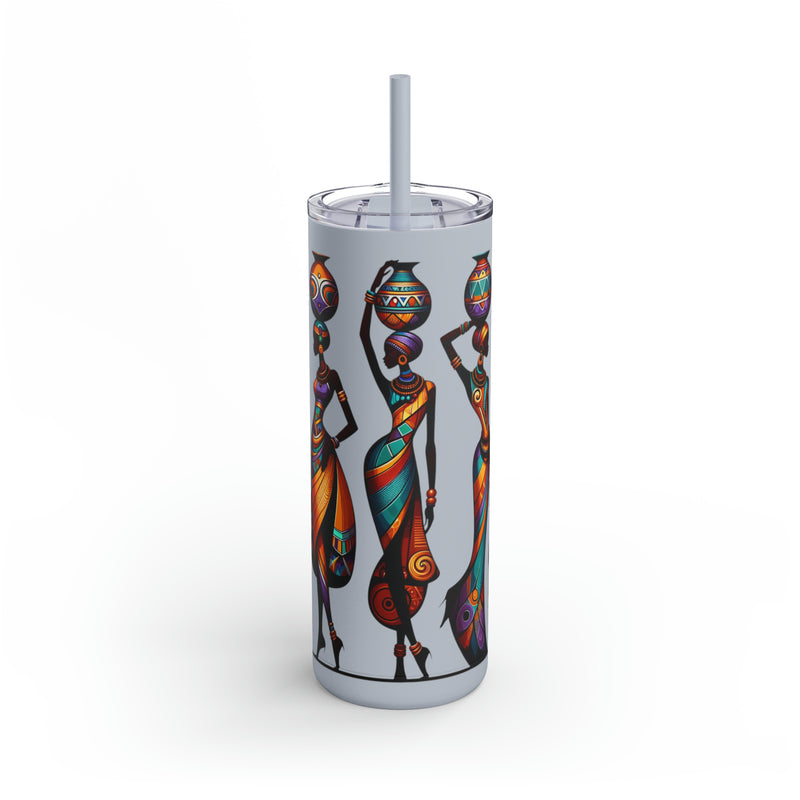 Maars Maker Skinny Matte Tumbler, 20oz, African Women Print