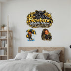 Small PVC Stickers (UV) 20"x24" Cheerful J.L. Newbern Rainy Day Sticker Chilly Days Warm Hearts Sticker Glossy BlackandGold School Spirit Girl J.L. Newbern Panther Pride Mascot