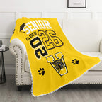 Highschool Blanket Pom Pom Fringe Blanket 60"x80"