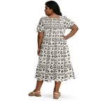 Puff sleeve straight skirt