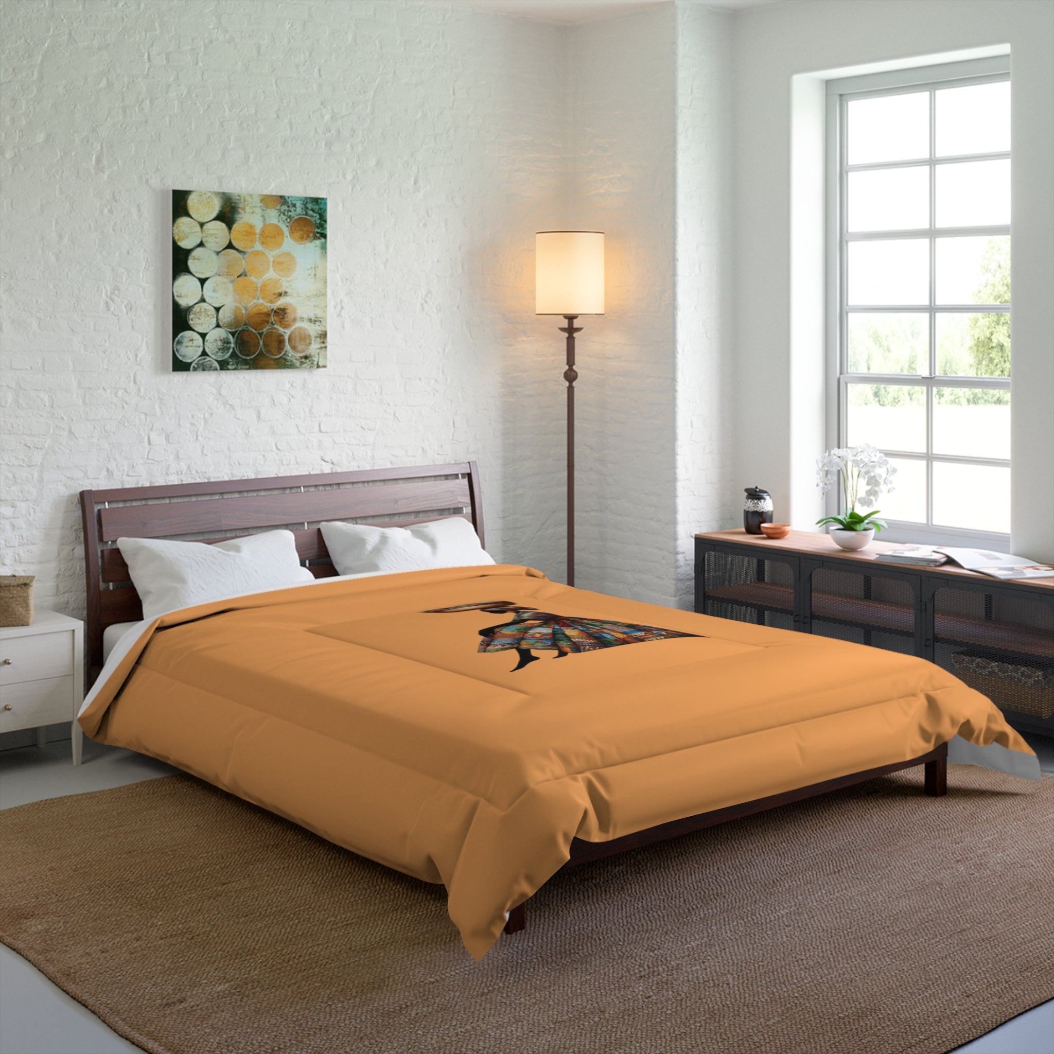 Artistic African Woman Comforter - Vibrant Bohemian Bedding