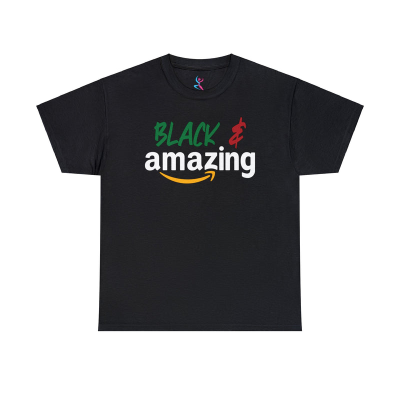 Black and Amazing t-shirt, Cotton T-shirt, Black t-shirt, T-shirt