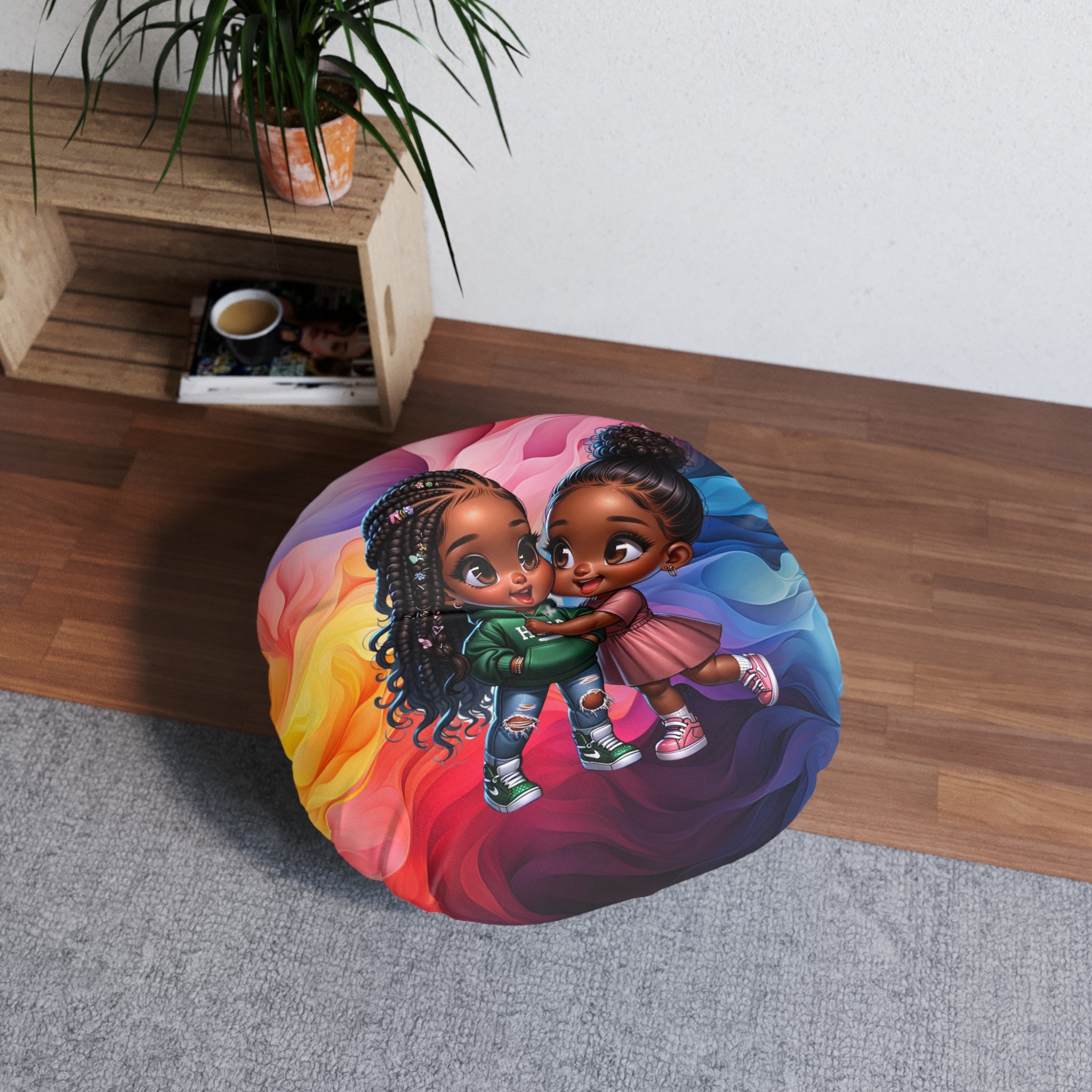 Tufted Floor Pillow, Round Floor Pillow, Reading Pillow