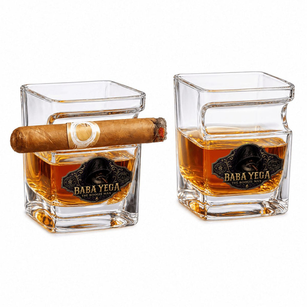 Whiskey Glass with Cigar Holder