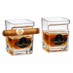 Whiskey Glass with Cigar Holder