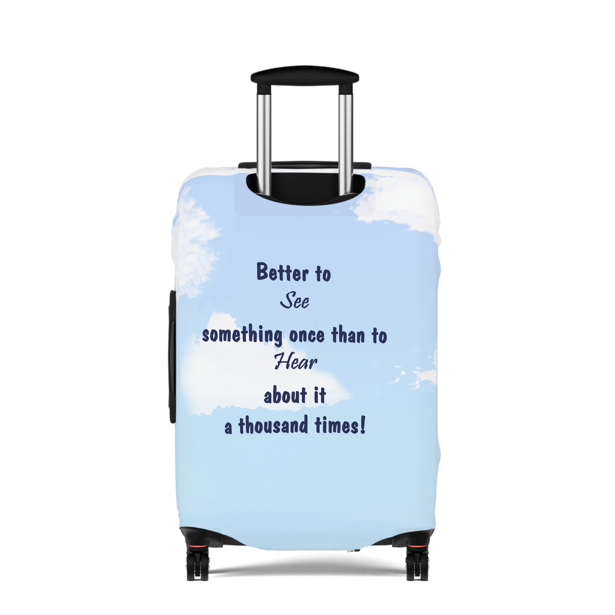 Travel Luggage Cover — "Let's Travel the World" Inspirational Passport Stamp Design