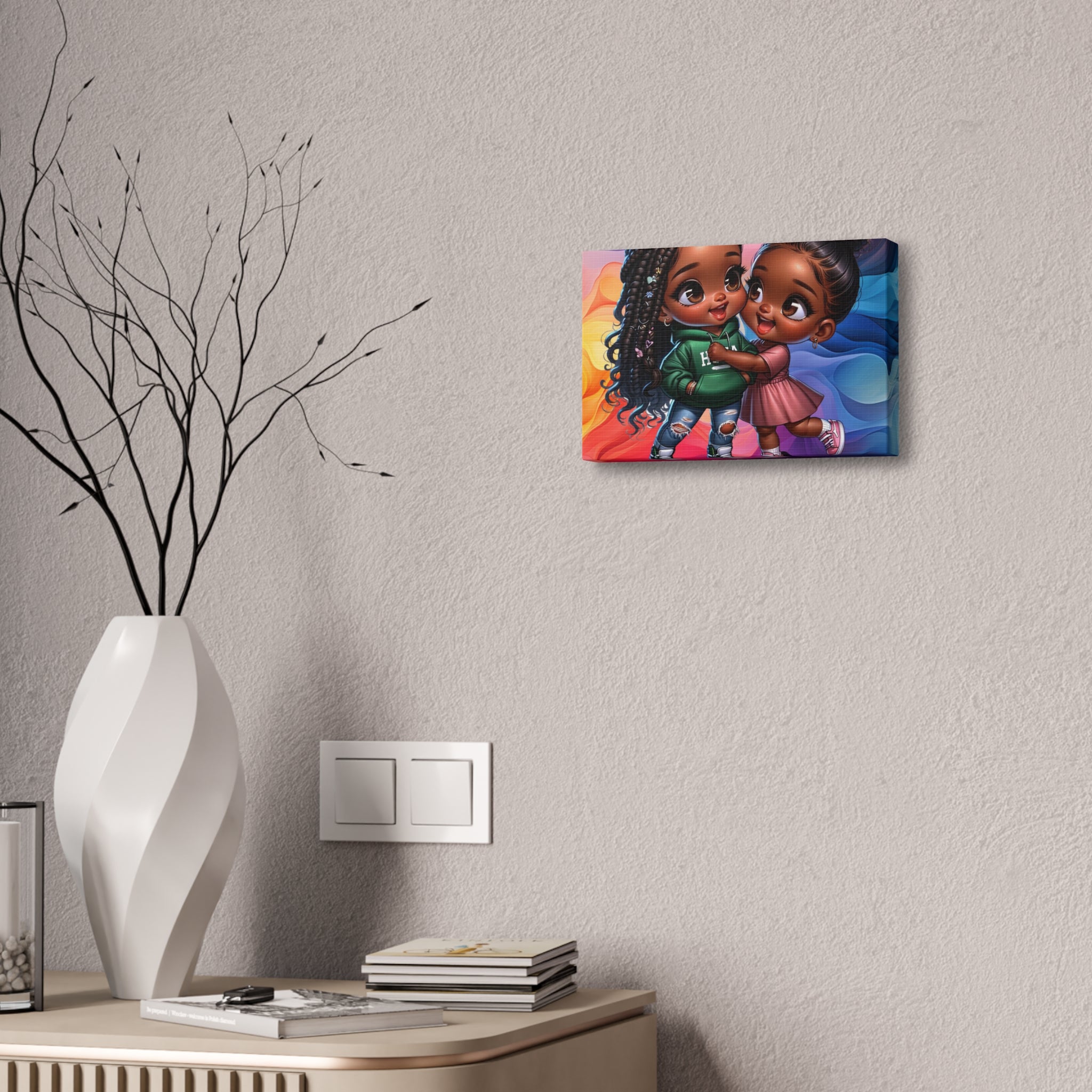 Kids' Canvas Wall Art - Vibrant Friendship Illustration